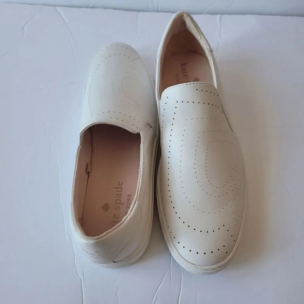 Kate Spade womens white Azores slip on sneakers size 11B